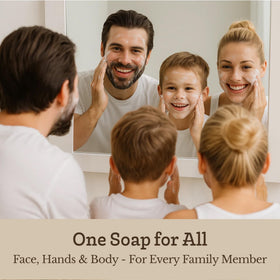 Gift-ready Southern Natural goat milk soap gift set with three bars.