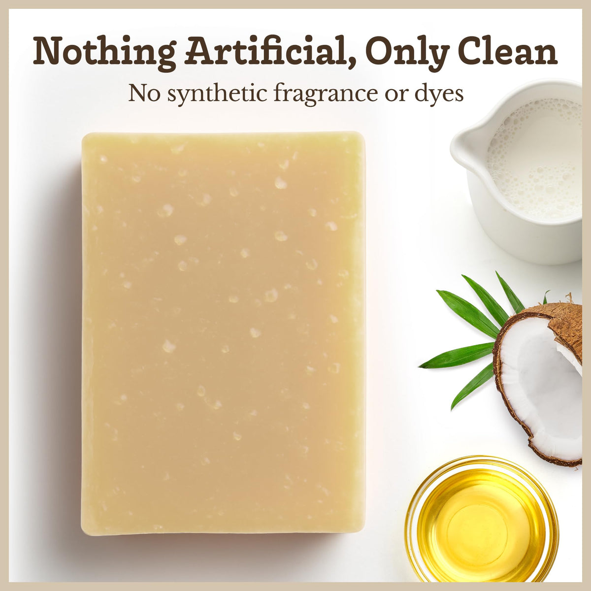Close-up of lather from Southern Natural unscented goat milk soap bar