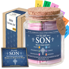 SOUTHLISA glass Bible verses jar with cork lid, a thoughtful gift for his journey.