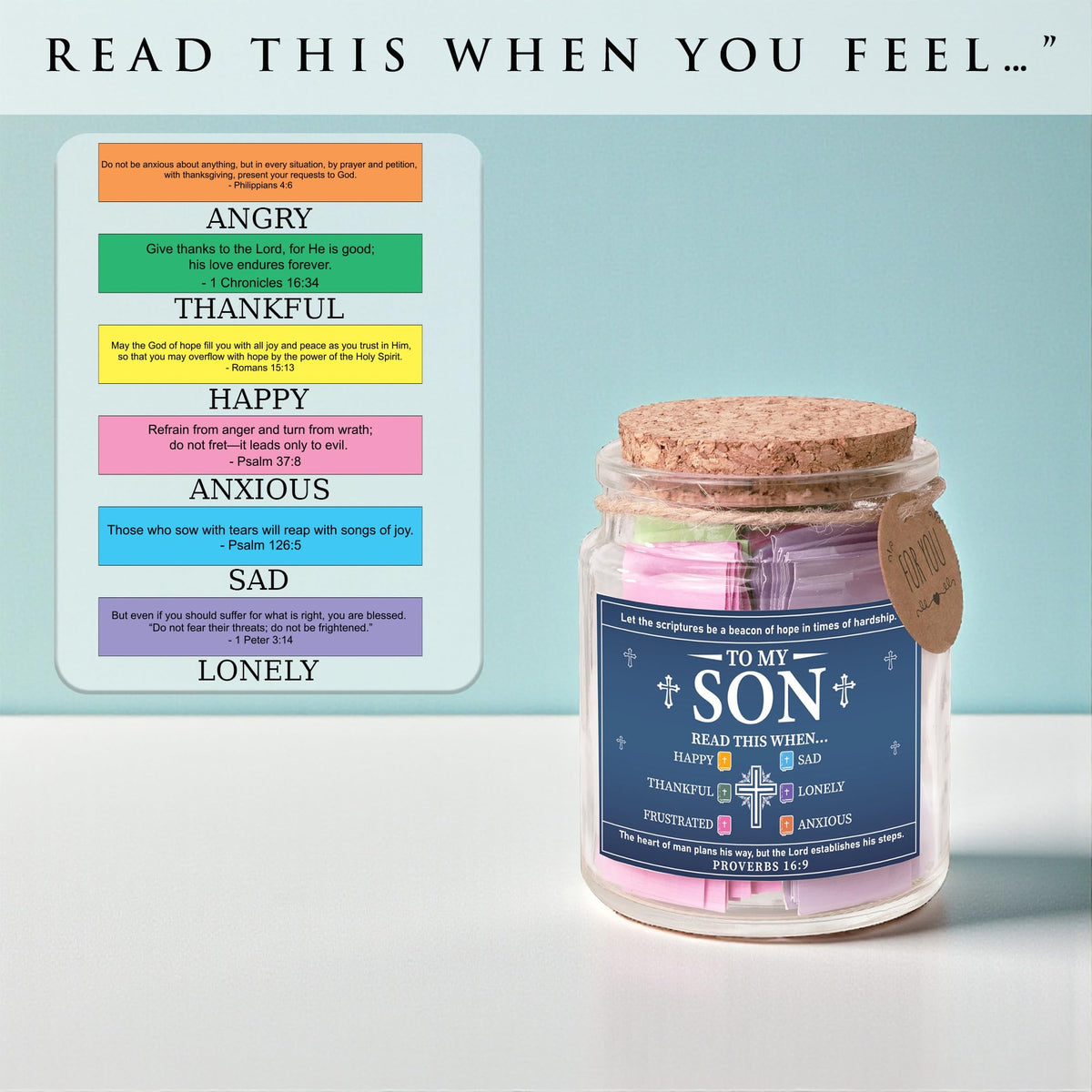 SOUTHLISA read-this-when-happy card for happy moments, helps find the right verse.