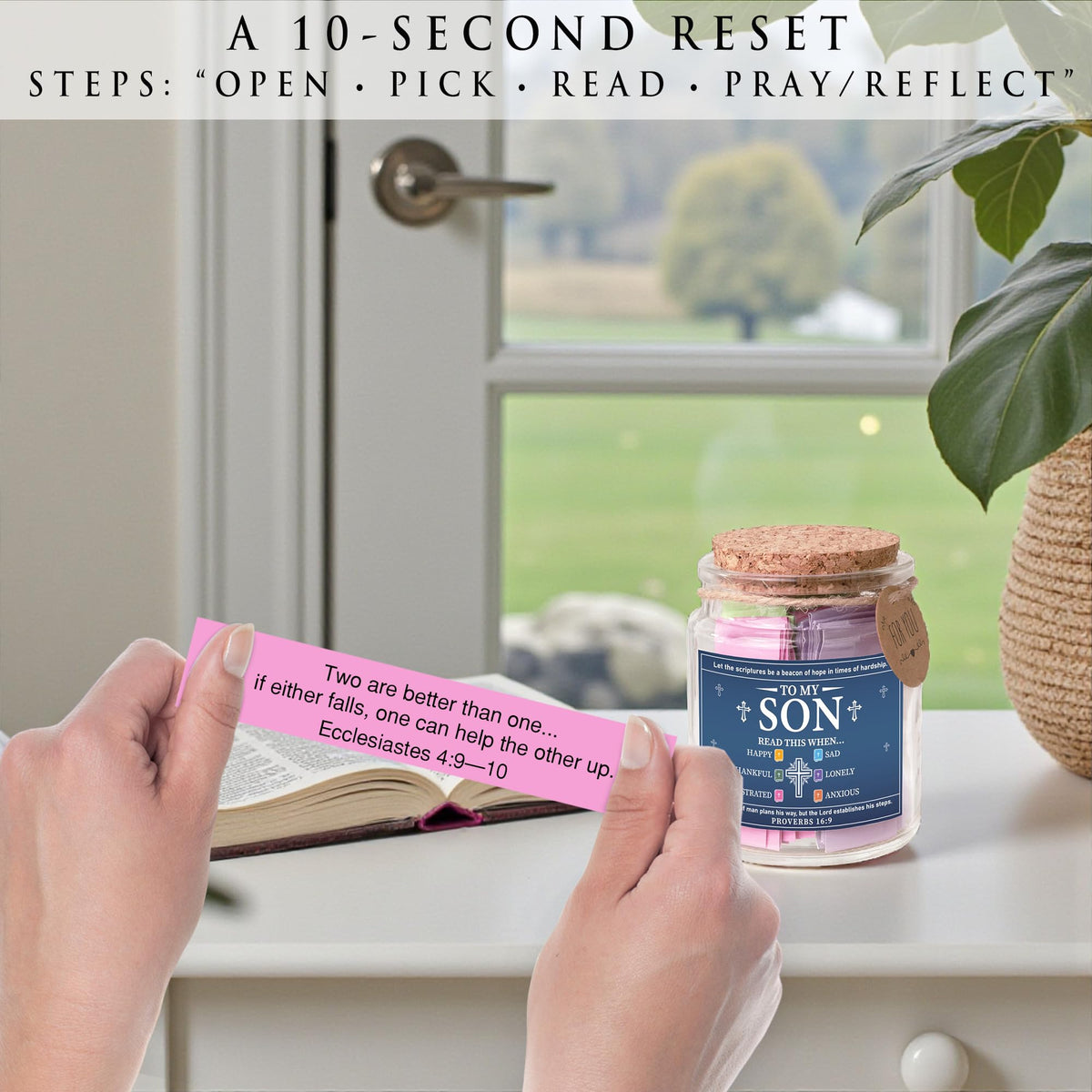SOUTHLISA son's Bible verse jar ideal for birthdays, graduations, or Easter.