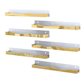 SOVQUEST gold mirror nail polish wall rack front view for sleek display