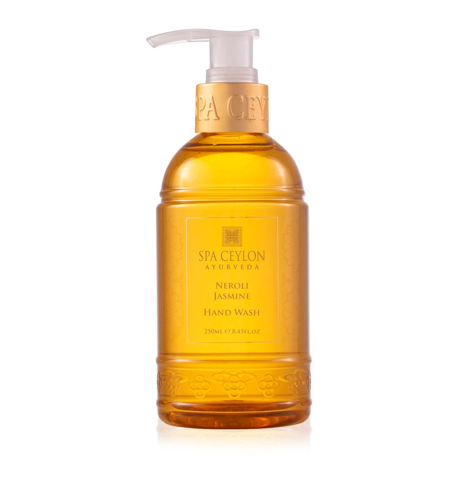 Spa Ceylon Neroli Jasmine Hand Wash bottle pour for a gentle, refreshing cleanse.