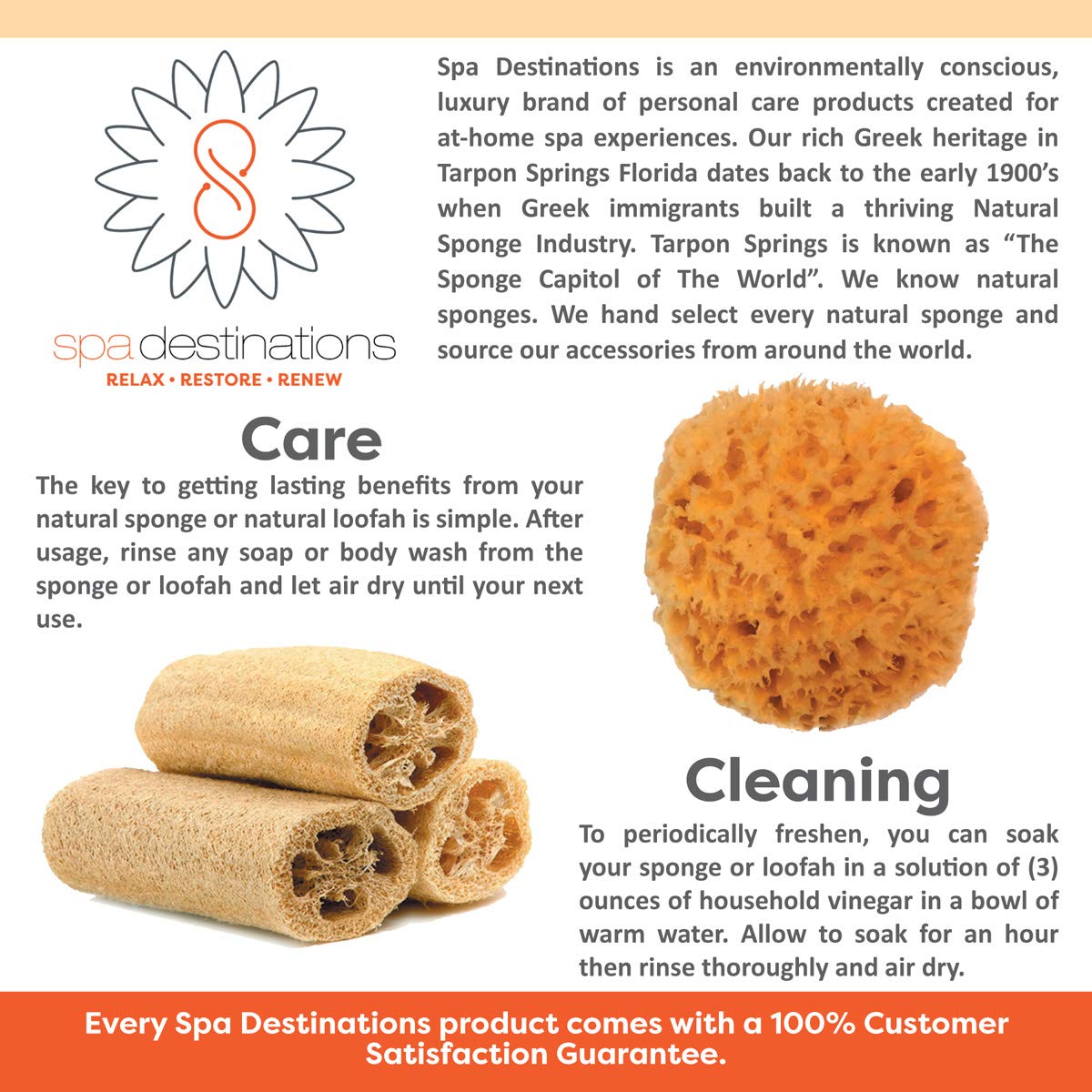 Biodegradable bath accessory from Spa Destinations for eco-friendly bath time.