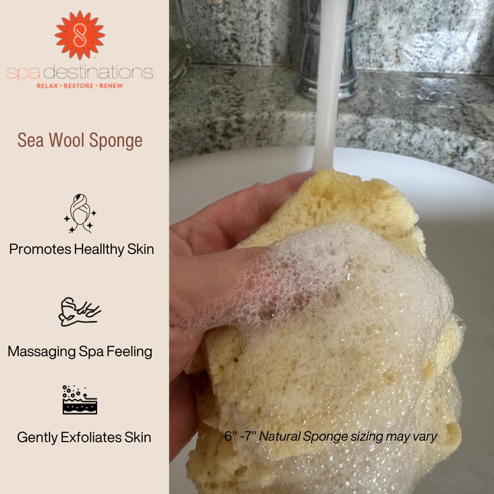 Spa Destinations sea wool sponge for face gentle cleansing and calming touch