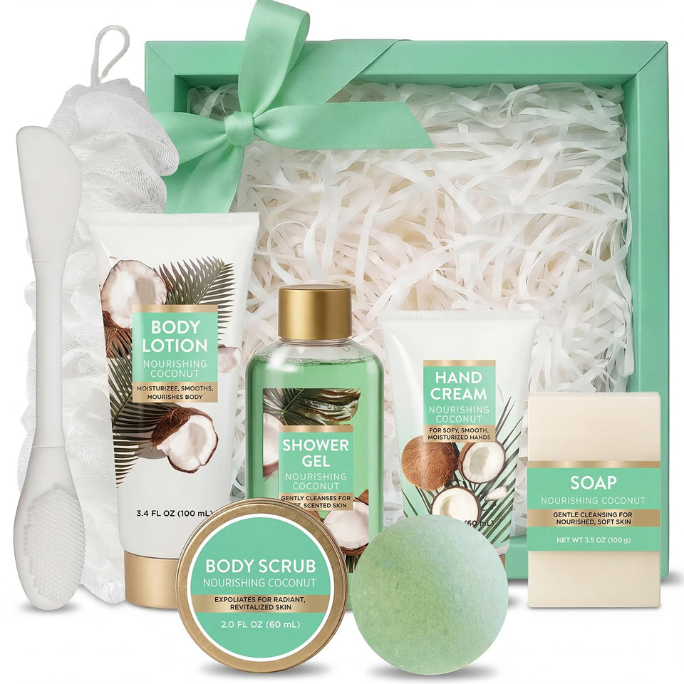 Spa Luxetique 8-piece gift set packaging on display for gifting.
