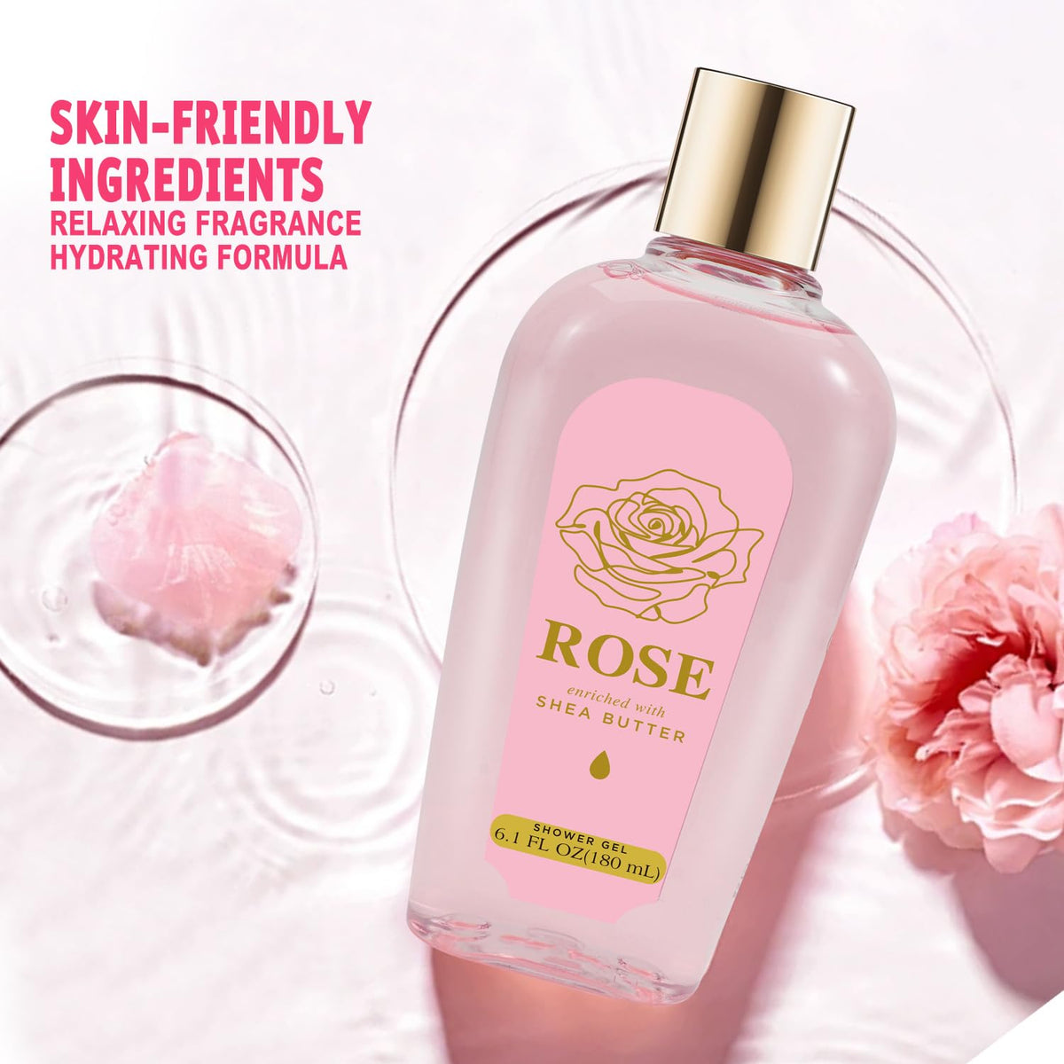Spa Luxetique body lotion and bubble bath rose set – smooth skin and relaxation.