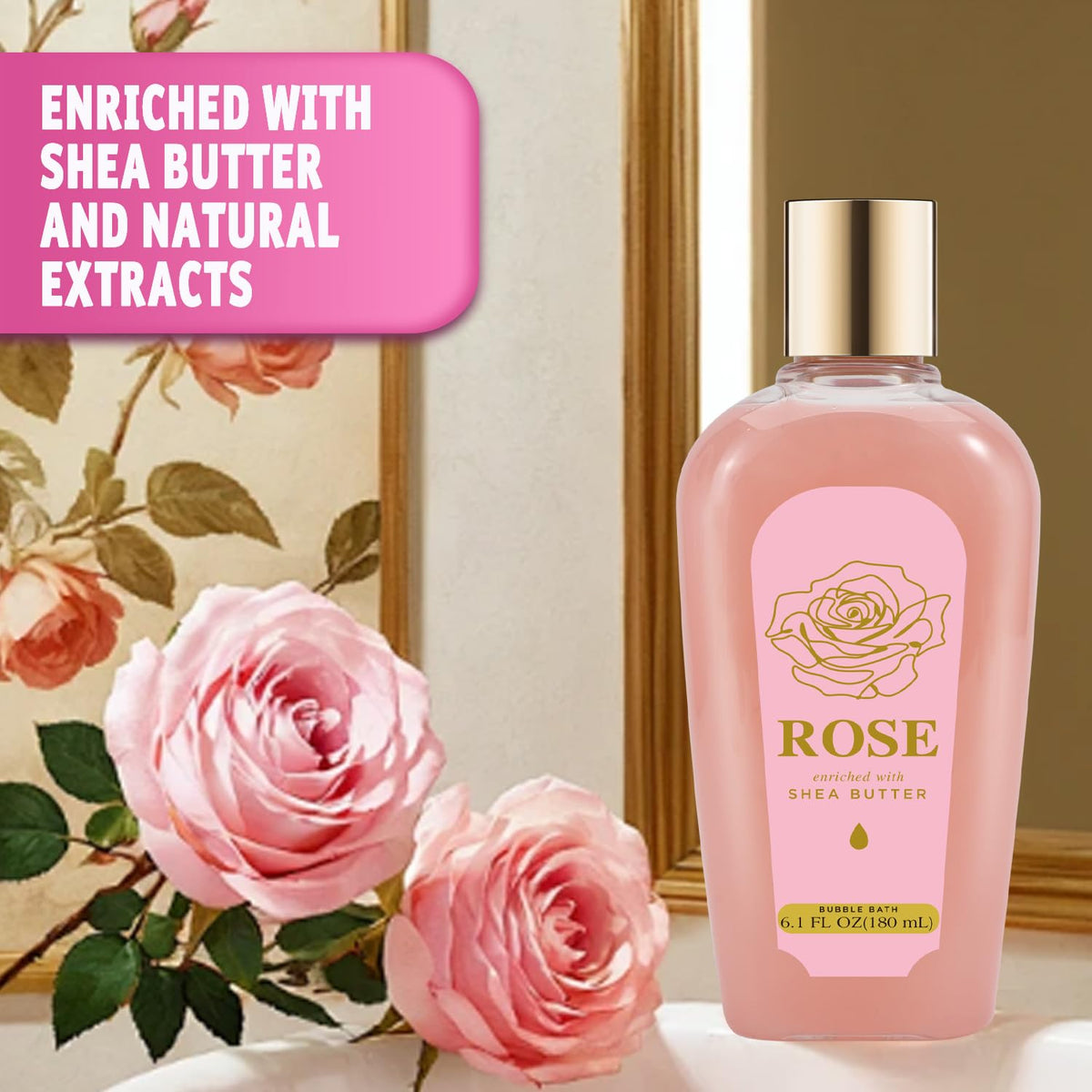 Spa Luxetique body wash and body butter rose set – deeply moisturizing routine.