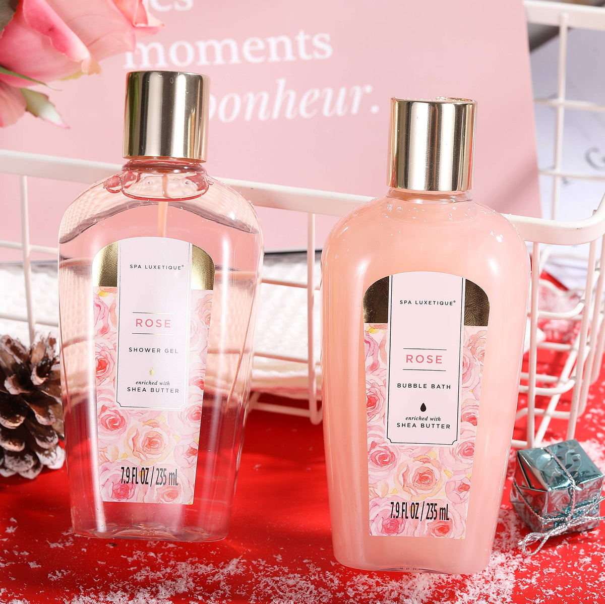 Spa Luxetique hand soap supports clean, moisturized hands.