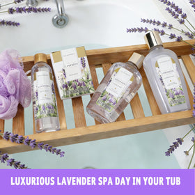 Spa Luxetique lavender hand soap for gentle cleansing.