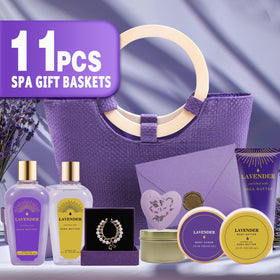 Spa Luxetique lavender oils bottle highlighting calming floral fragrance