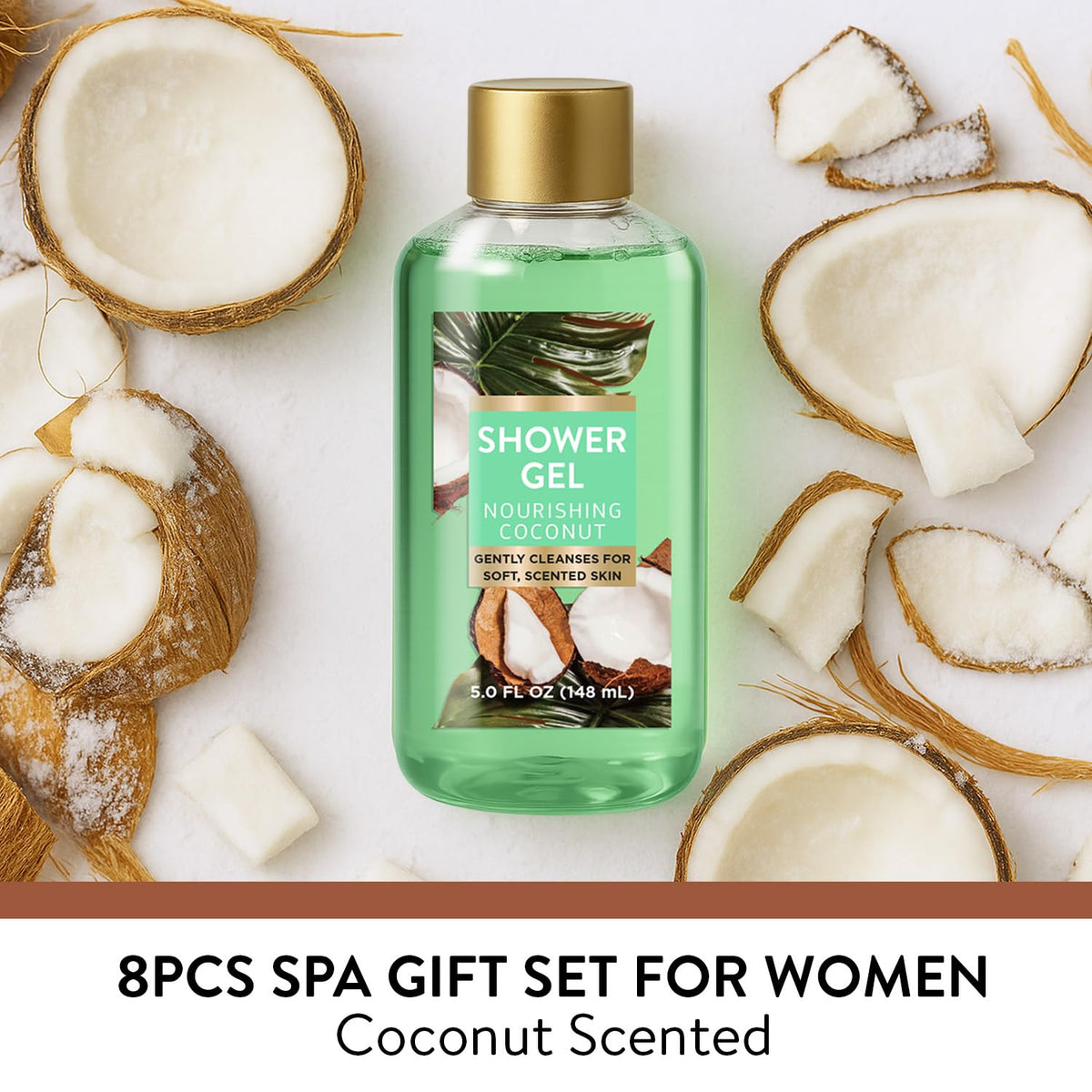 Spa Luxetique tropical coconut shower gel delivering refreshing cleanse.