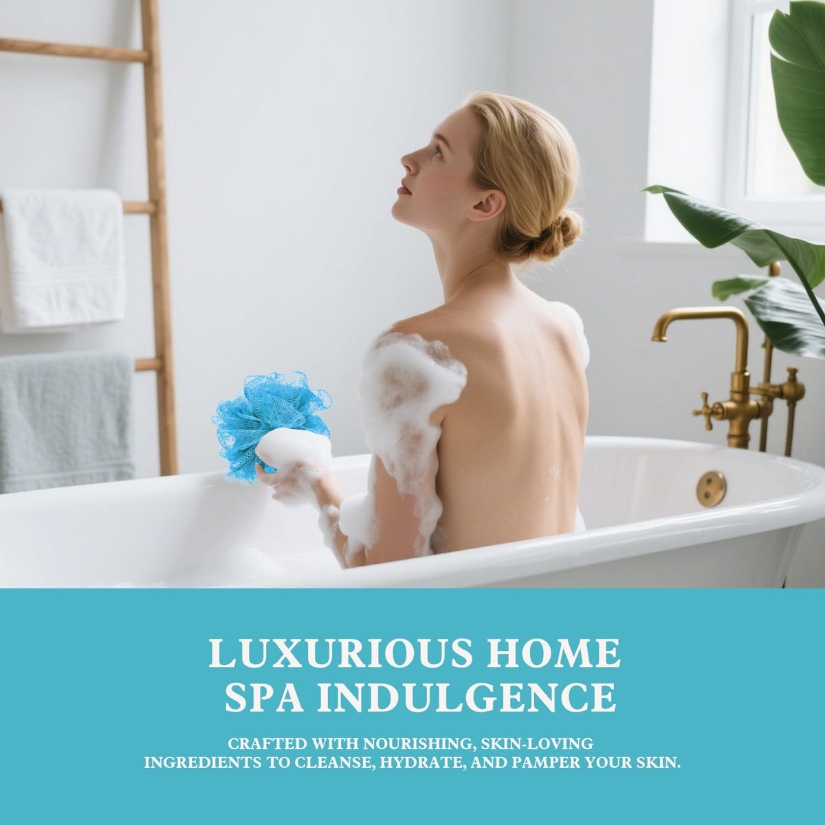 Spa Luxetique coastal calm home spa setup with towels and seashells