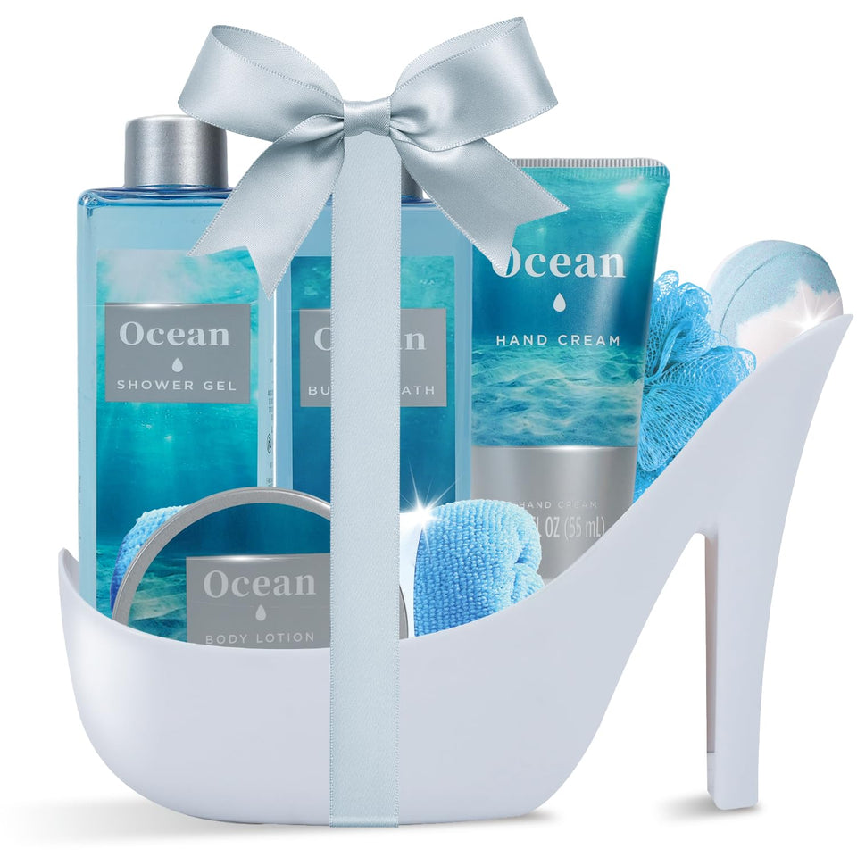 Spa Luxetique Ocean Breeze high heel gift box for relaxing spa at home