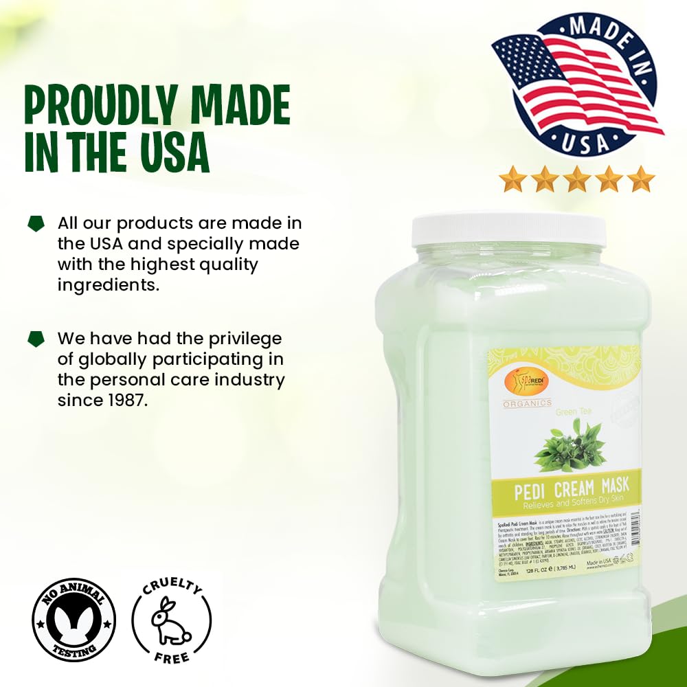 Spa Redi amino acids panthenol comfrey ingredients showcase nourishing skin texture.