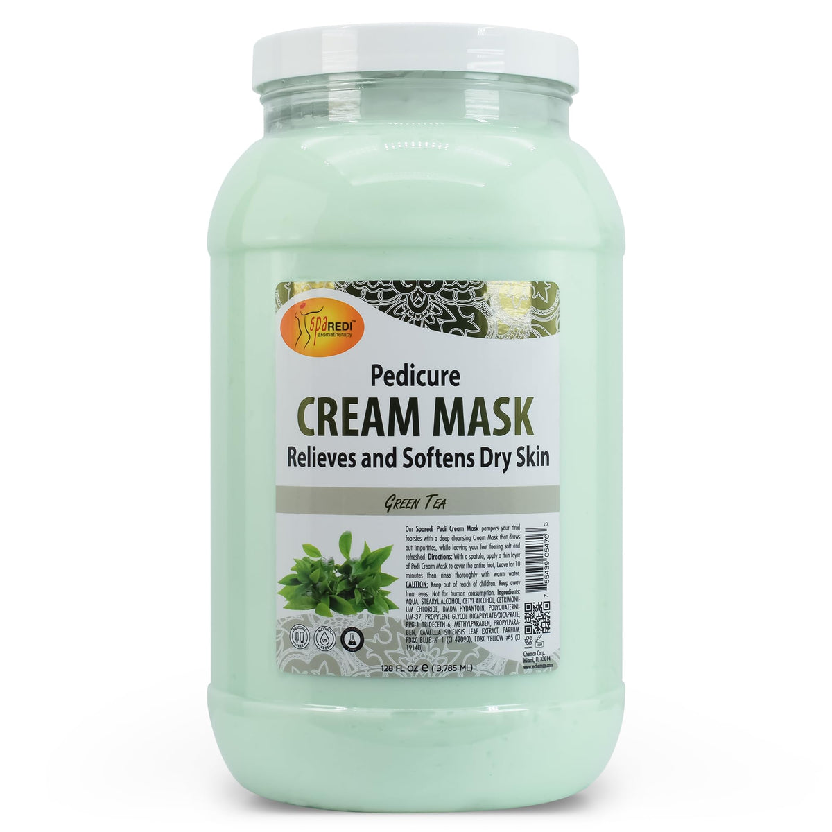 Spa Redi body and foot cream mask with green tea for deep hydration and refreshed skin.
