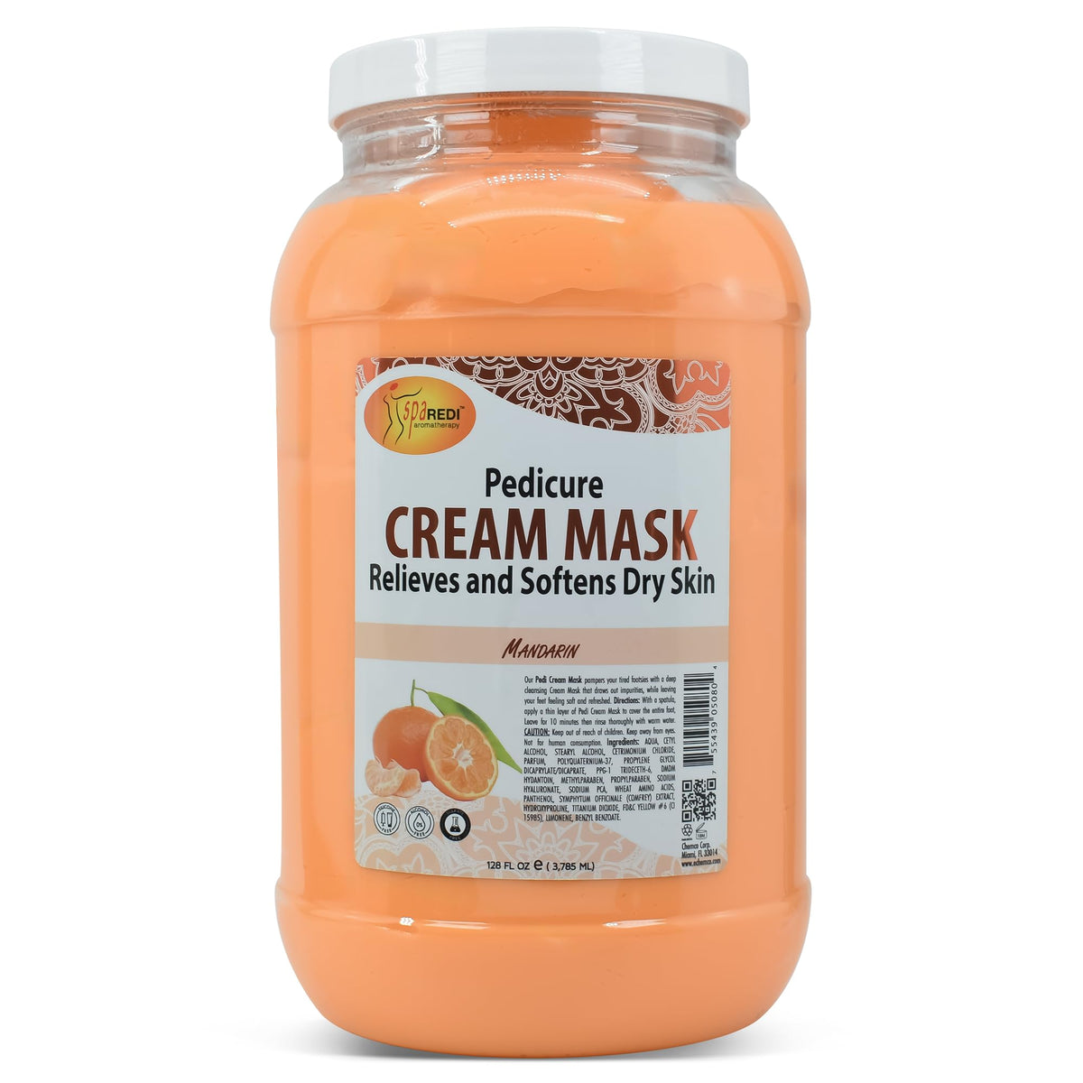 SPA REDI body and foot cream mask mandarin 128oz for at-home spa hydration