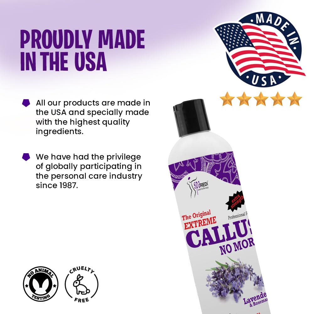SPA REDI Callus Remover on heels and soles for targeted dissolution