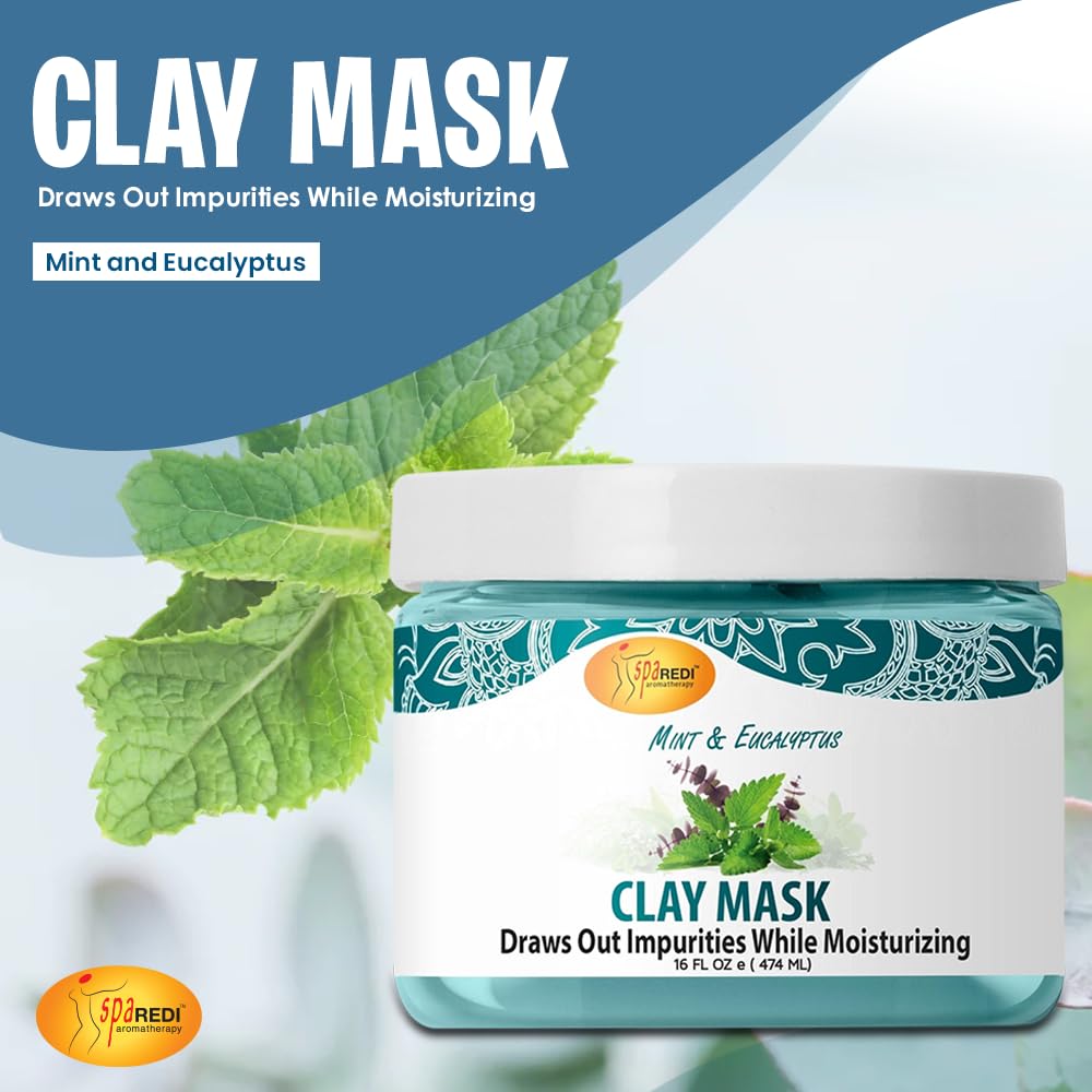 Texture close-up of SPA REDI detox mask highlighting bentonite clay for deep cleansing