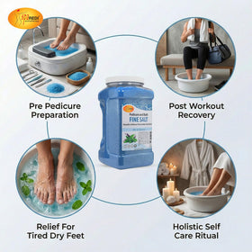 Foot bath setup showing spa soak for pedicure and home spa