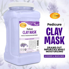 Spa Redi pedicure foot mask application on feet for deep cleansing.