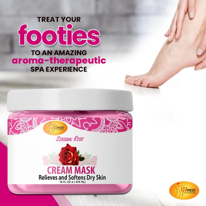 SPA REDI mask on heels and elbows for smooth skin.