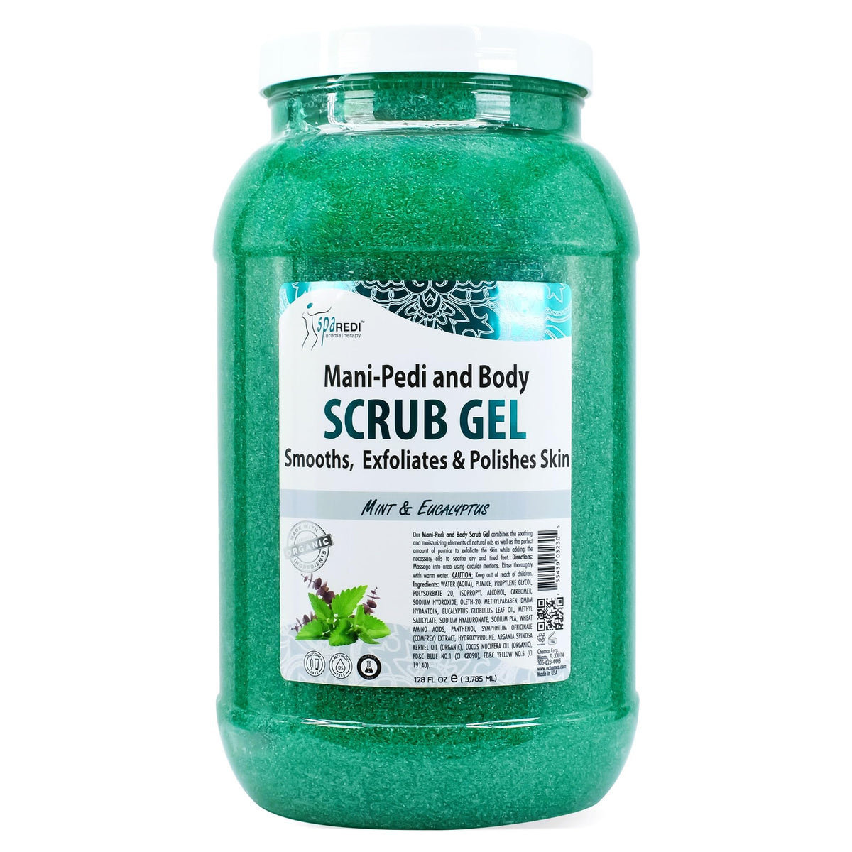 SPA REDI pumice scrub gel texture showing gritty exfoliation for smoother skin