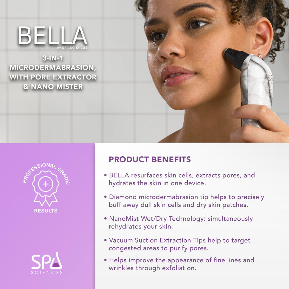 Spa Sciences Bella pore extraction tips target clogged pores for a cleaner look.