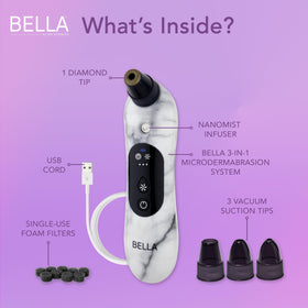 Spa Sciences Bella USB charging powers travel-ready, cordless skincare sessions.