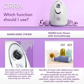CIRRA 360-degree nozzle directs steam across the face for even coverage