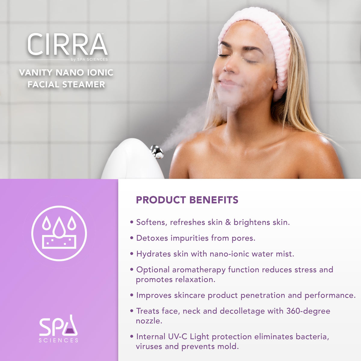 CIRRA aromatherapy basket for soothing essential oil-infused steam