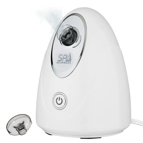 Spa Sciences CIRRA steamer in full setup for home spa use and pore prep