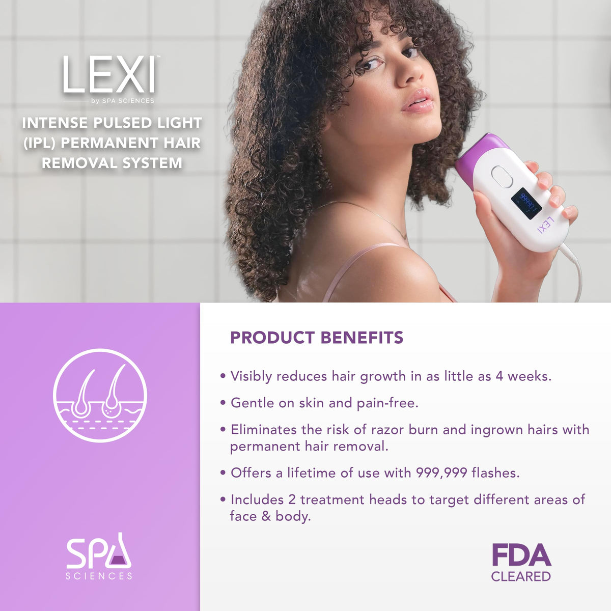 Spa Sciences LEXI dual-heads small and large for versatile areas