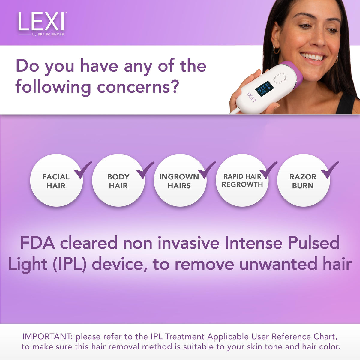Spa Sciences LEXI skin sensor in action ensuring safe contact with skin