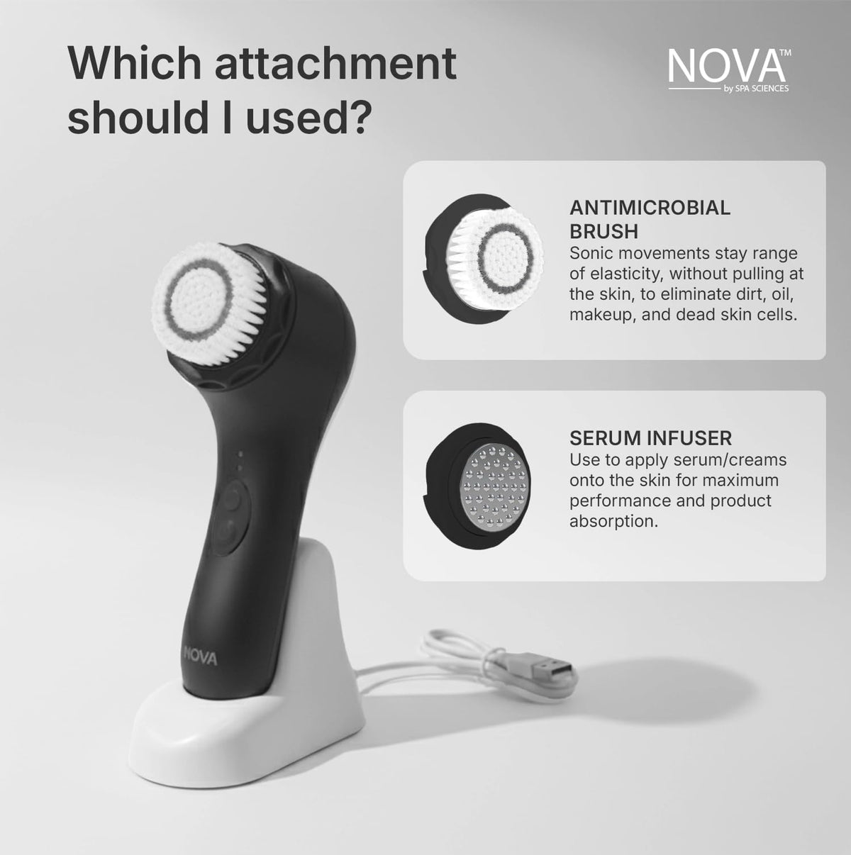 NOVA exfoliation head ready for skin treatment
