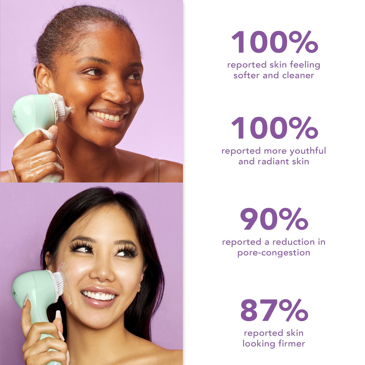 Spa Sciences Nova in-use photo illustrating a quick daily cleanse and massage.