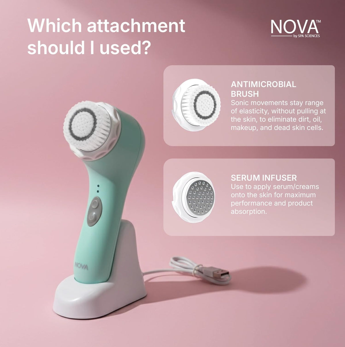 Spa Sciences Nova massage action aiding product infusion during routine.
