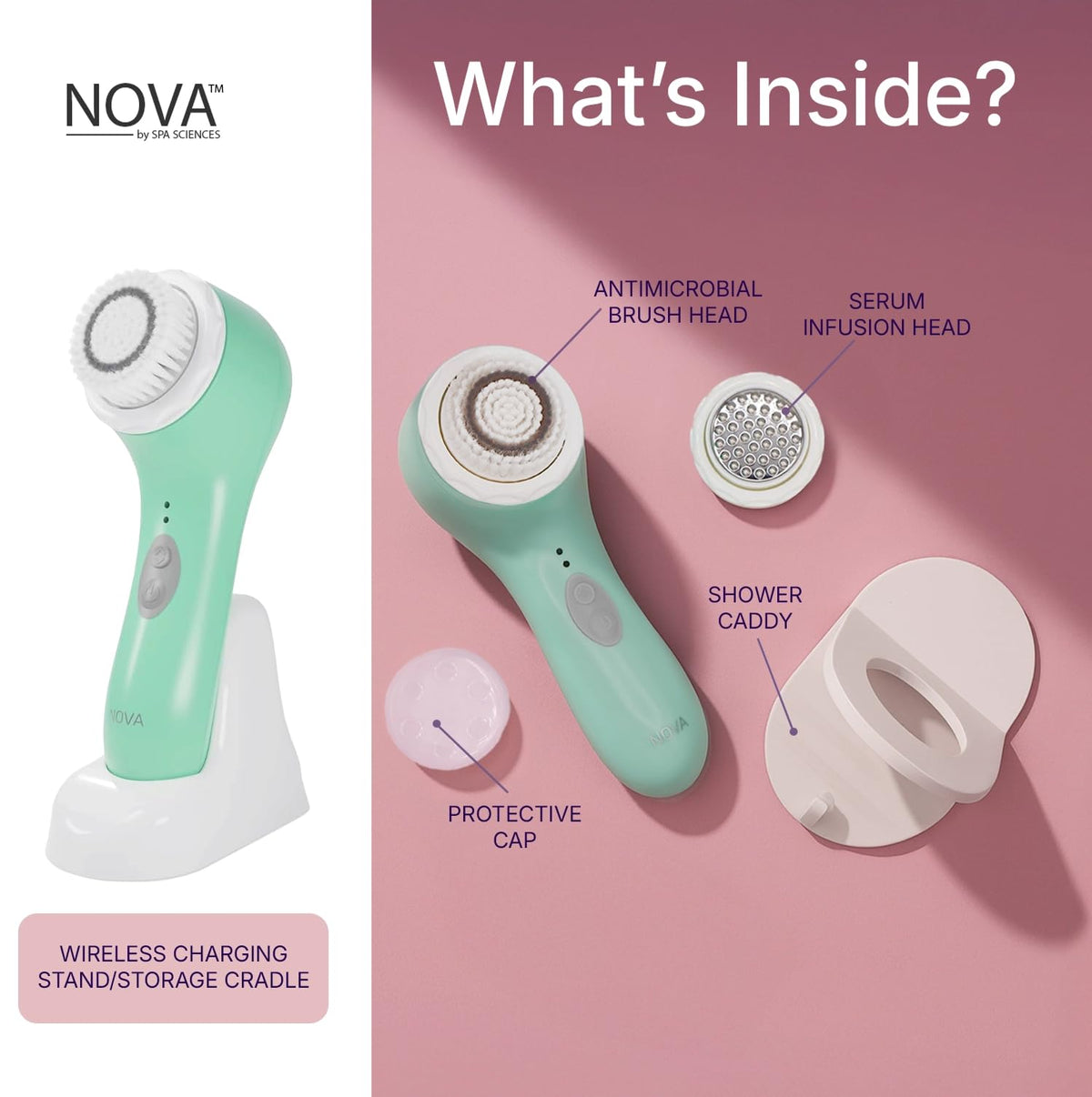 Spa Sciences Nova USB charging cradle for convenient cordless use.