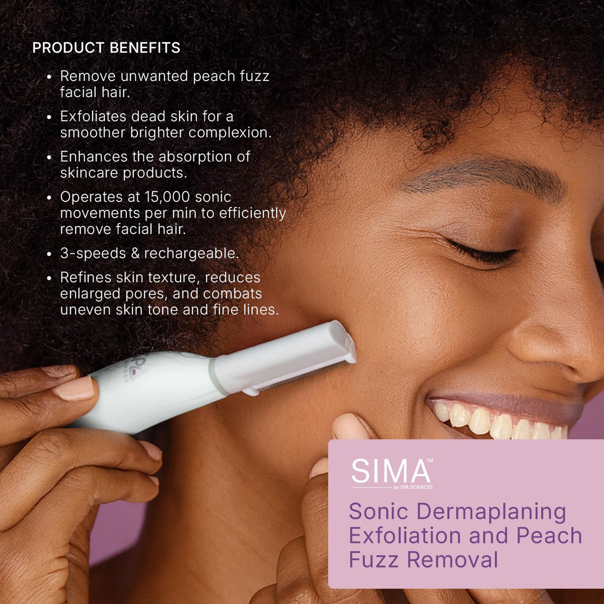 Spa Sciences SIMA Dermaplane Tool in-home spa setup for convenient treatment.