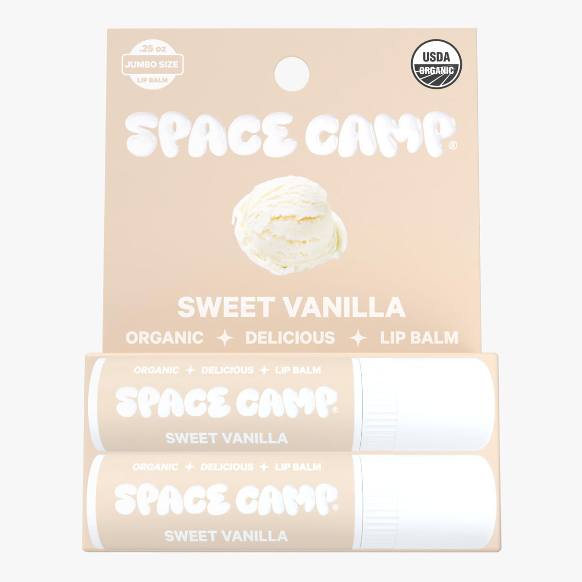 Space Camp Wellness jumbo-tube turnwheel keeps product fresh and easy to use