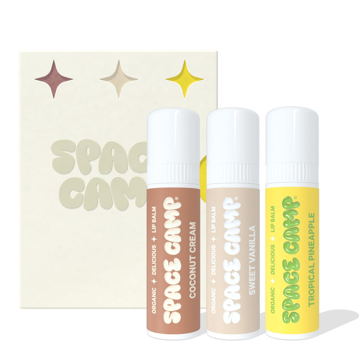 Space Camp Wellness lip balm tropical pineapple close-up for pool-day hydration