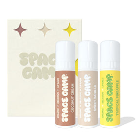 Space Camp Wellness lip balm tropical pineapple close-up for pool-day hydration