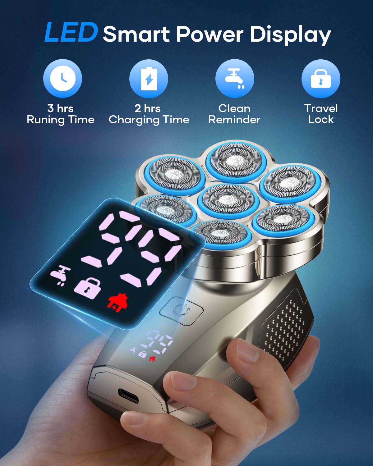 Spacekey 7D magnetic detachable design for easy cleaning and quick head removal.