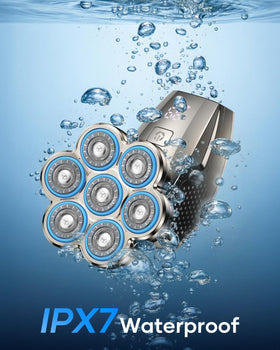 Spacekey 7D shaver in the shower demonstrating convenient wet shaving.