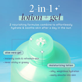 SpaLife hyaluronic acid infused gel-lotion helps lock in moisture after sun.