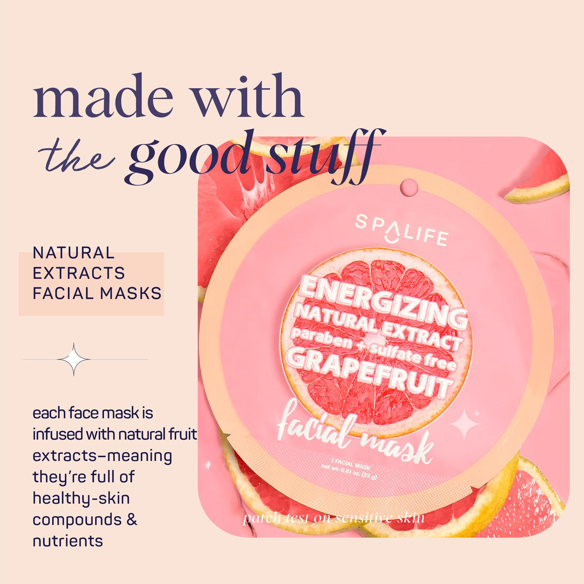 SpaLife Beauty Fruit Facial Sheet Mask cherry pack antioxidants and radiance