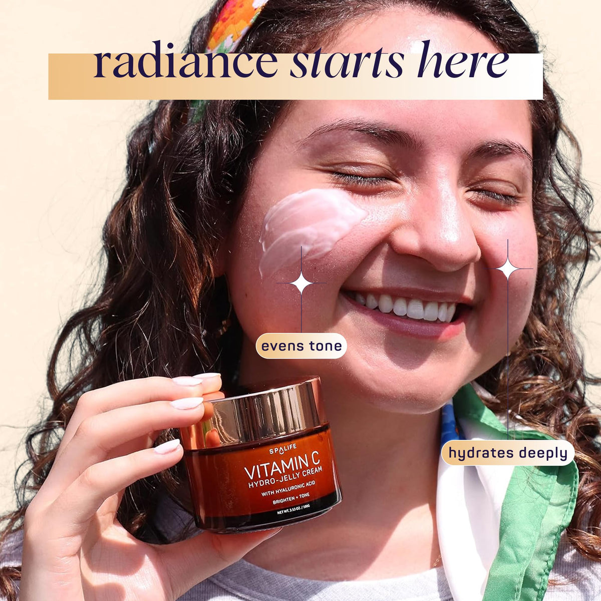 SpaLife jelly moisturizer texture close-up suggests lightweight, refreshing daily use.
