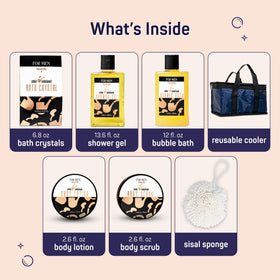 SpaLife mens body wash bottle offers refreshing cleanse with sandalwood scent.