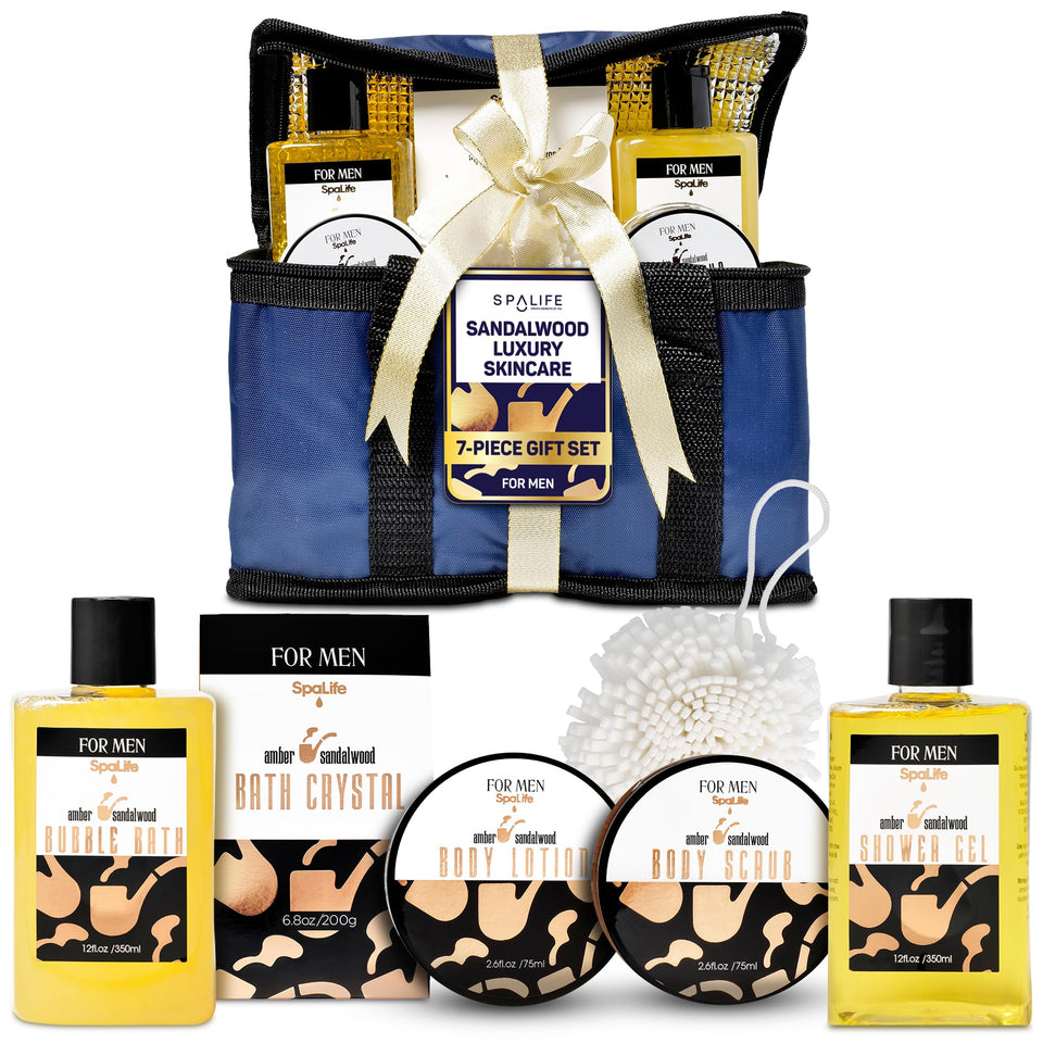SpaLife sandalwood gift set box for a deluxe at-home spa experience.