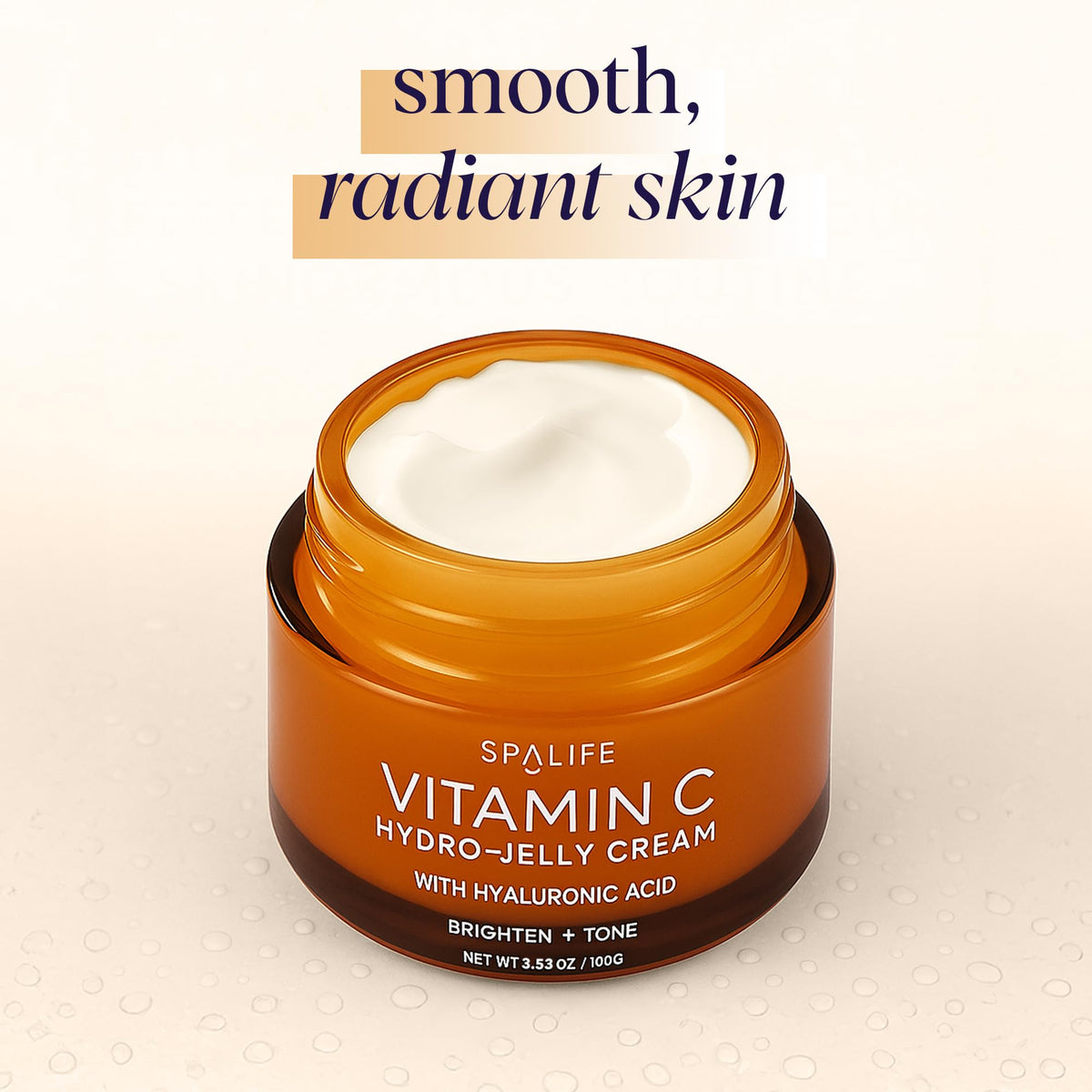 SpaLife Vitamin C Hydro application close-up highlights smooth glide and even tone.